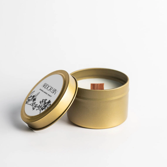 Sandalwood Night Gold Travel Candle