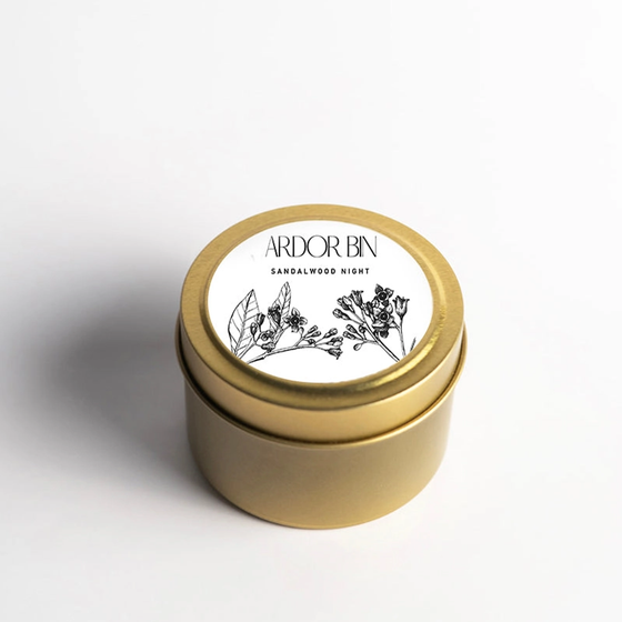 Sandalwood Night Gold Travel Candle