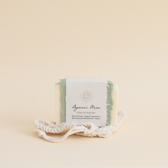 Organic Olive Oil Bar Soap + Bag