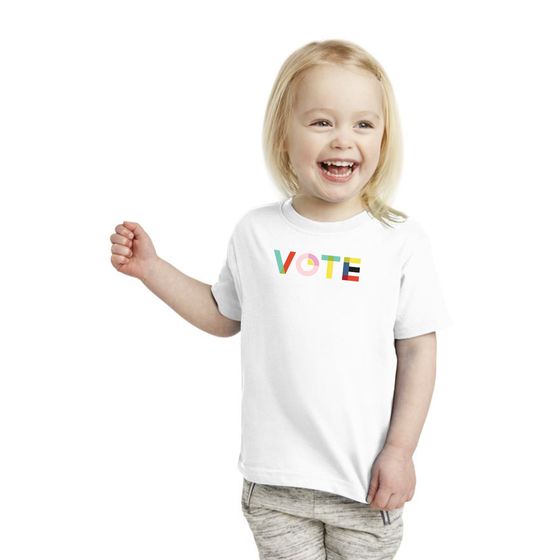 Toddler Vote Shirt, Modern + Colorful, 100% Cotton